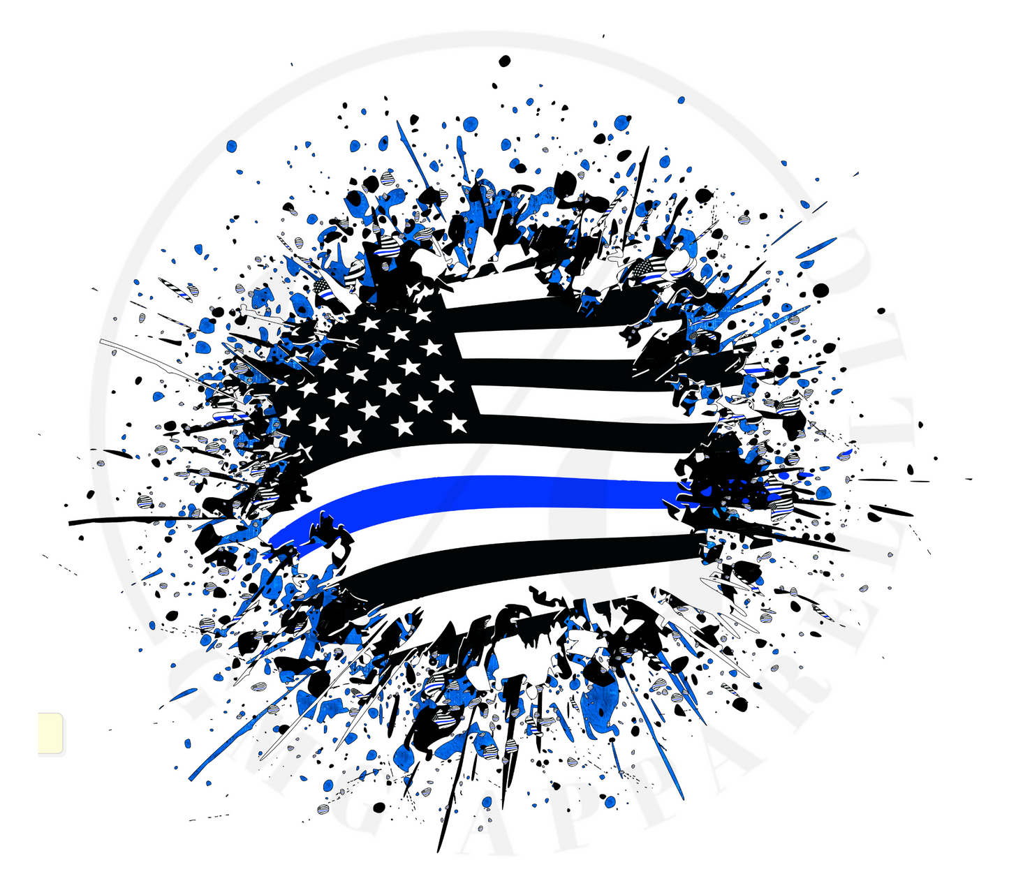 Blue Line Splatter T-Shirt