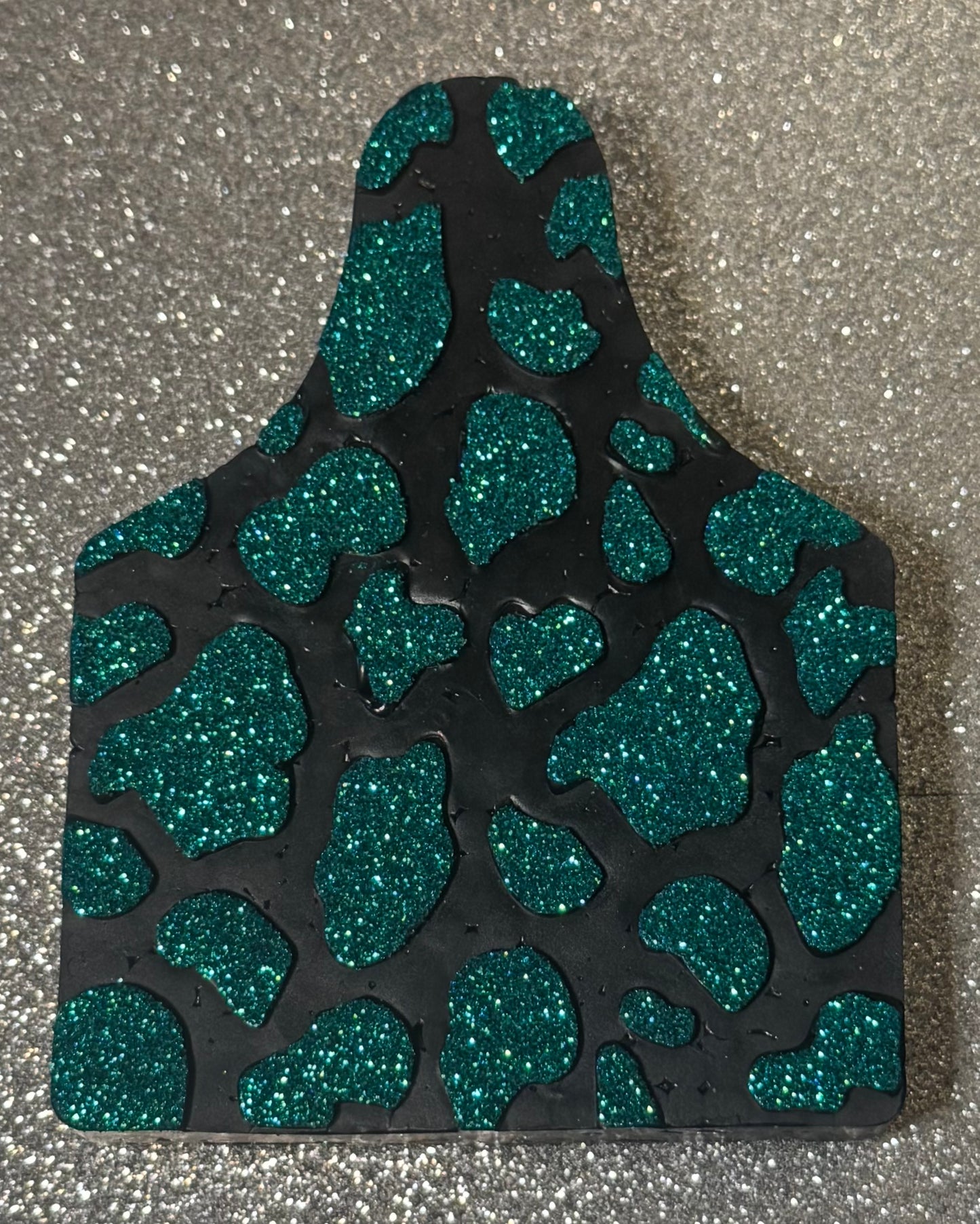 Teal Cow Print | Black Coconut